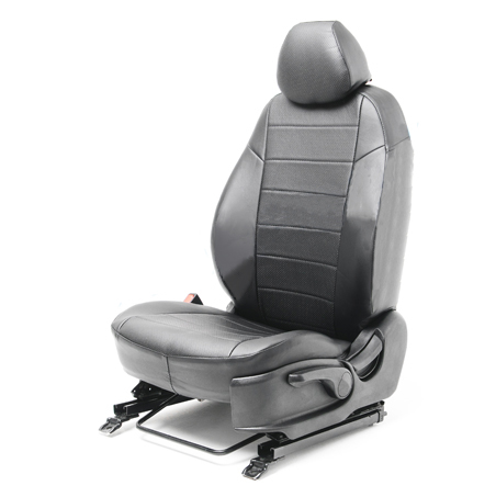 Модельные чехлы эко кожа DAEWOO NEXIA с подголовником (2008-) черные