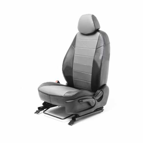 Модельные чехлы эко кожа DAEWOO NEXIA с подголовником (2008-) черные серые